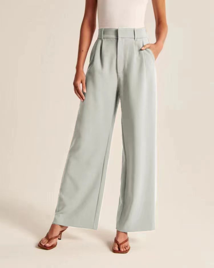High Waisted Pocket Wide Leg Waffle Work Pants