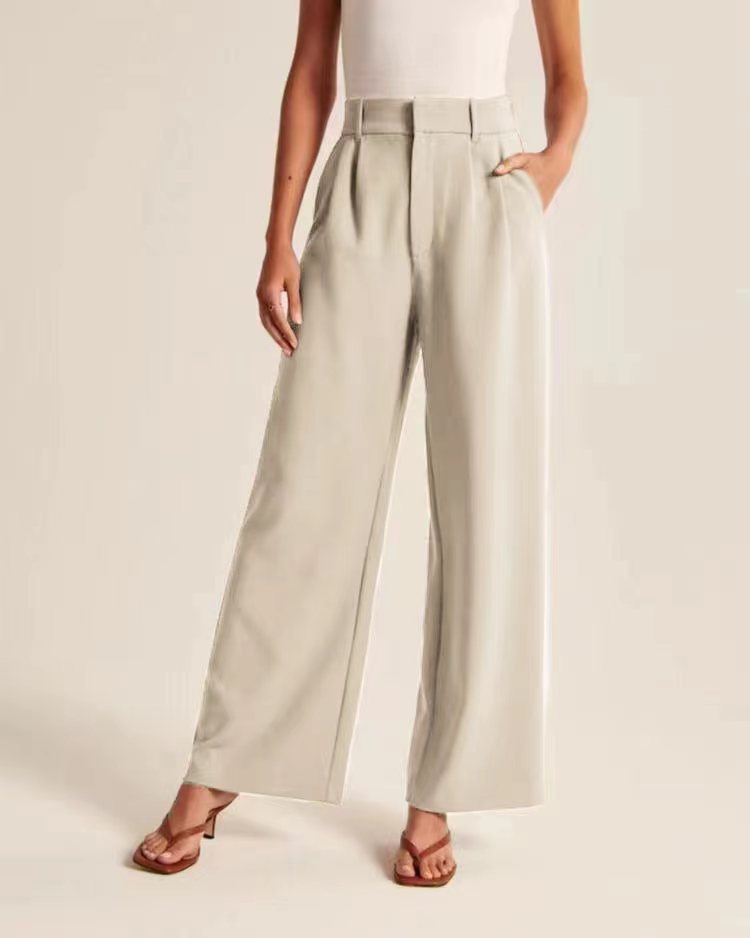 High Waisted Pocket Wide Leg Waffle Work Pants