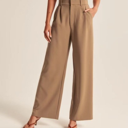 High Waisted Pocket Wide Leg Waffle Work Pants