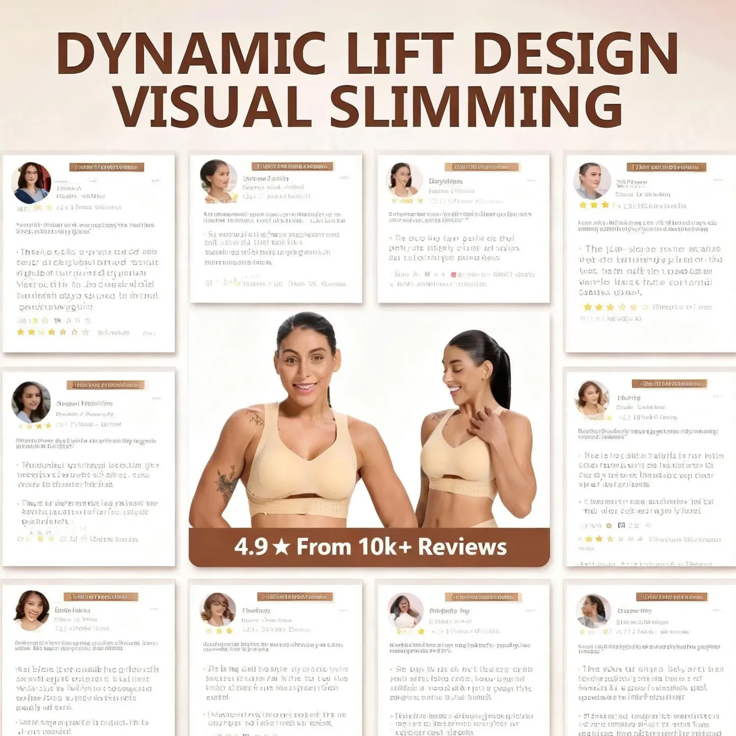 【Postural correction】Women’s Beige Wireless Bra, Soft Breathable Non-removable Moulded Cups, Yoga Fitness Sportswear for Gym & Daily Training