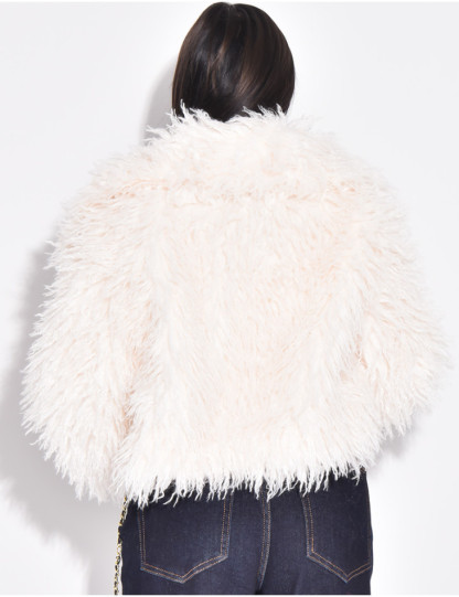 Short coat with fluffy fur