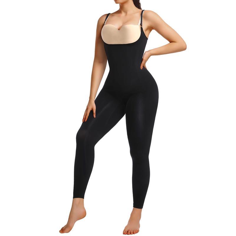 Full Body Shapewear Tummy Control High Waisted Seamless Leggings Stretchy Bodysuit Black Sculpting