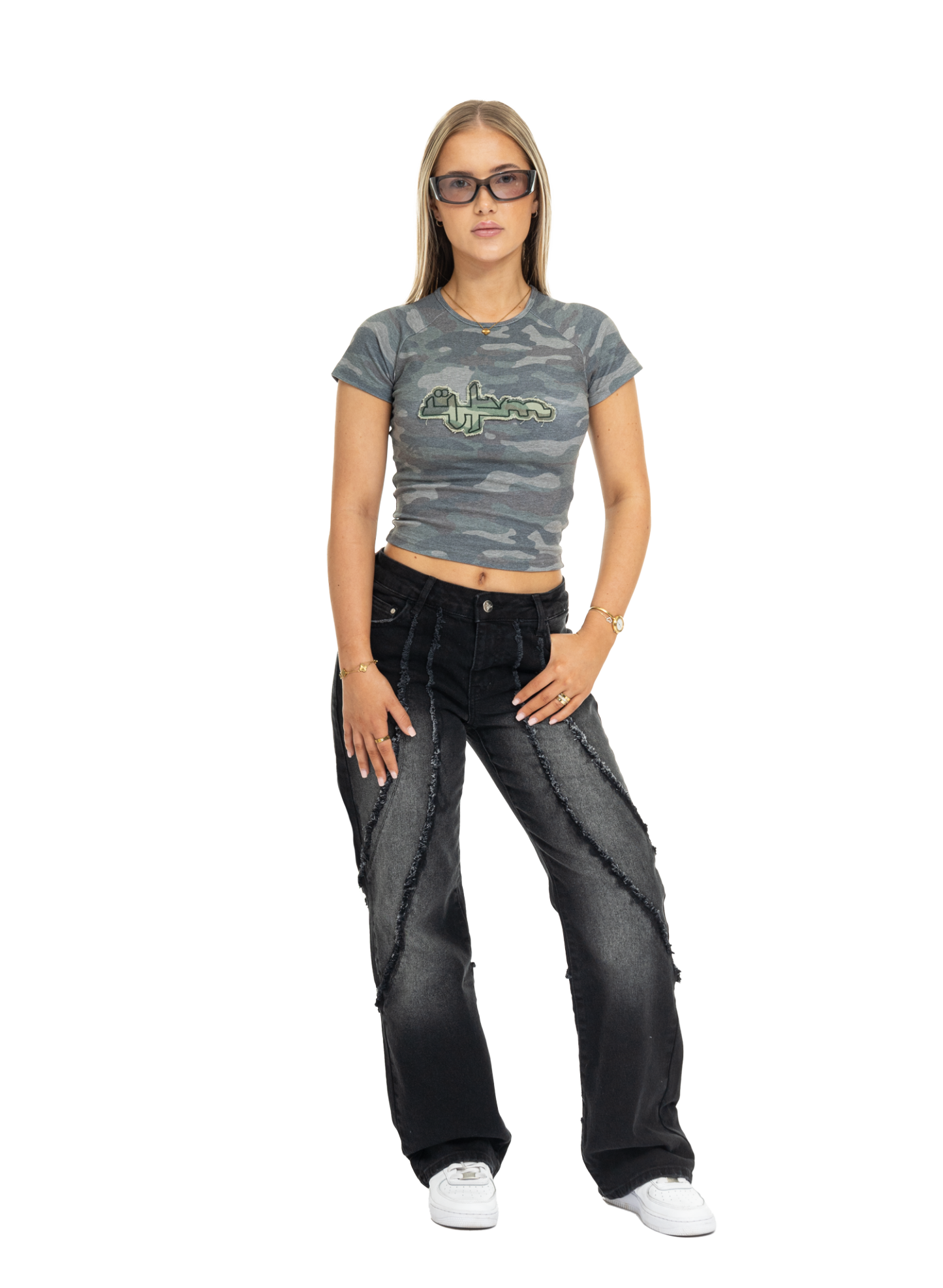 Women’s Black Scars Denim Jeans