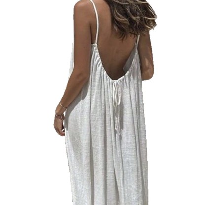 New Women'S Halter Coat Backless Loose Home Wear Dress