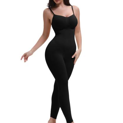 Full Body Shapewear Tummy Control High Waisted Seamless Leggings Stretchy Bodysuit Black Sculpting