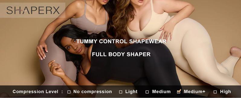 SHAPERX Full Body Shapewear Tummy Control High Waisted Seamless Leggings Stretchy Bodysuit Black Sculpting SHAPERX Full Body Shapewear Tummy Control High Waisted Seamless Leggings Stretchy Bodysuit Black Sculpting