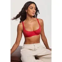  🔥 Women's Unlined Balconette Bra No Padded Underwire Supportive Plus Size Smooth Scoop Neck 