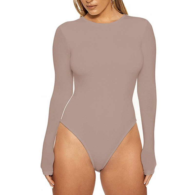 Women's Stretch Long Sleeve Crew Neck Bodysuit