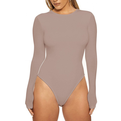 Women's Stretch Long Sleeve Crew Neck Bodysuit