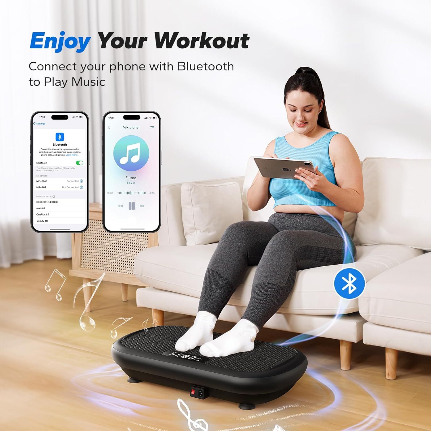 MERACH Vibration Plate Exercise Machine Black