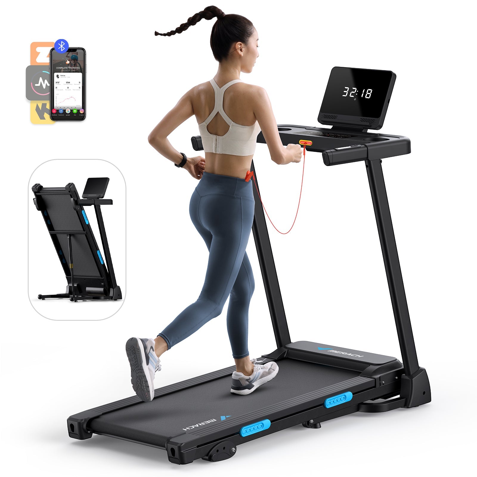 T12 Foldable Walking Treadmill with 6% Incline