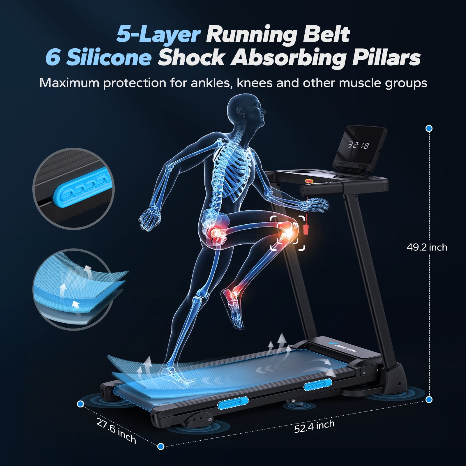 T12 Foldable Walking Treadmill with 6% Incline