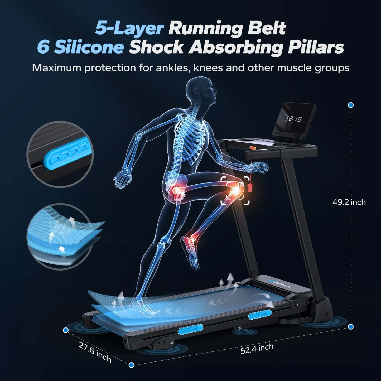 T12 Foldable Walking Treadmill with 6% Incline