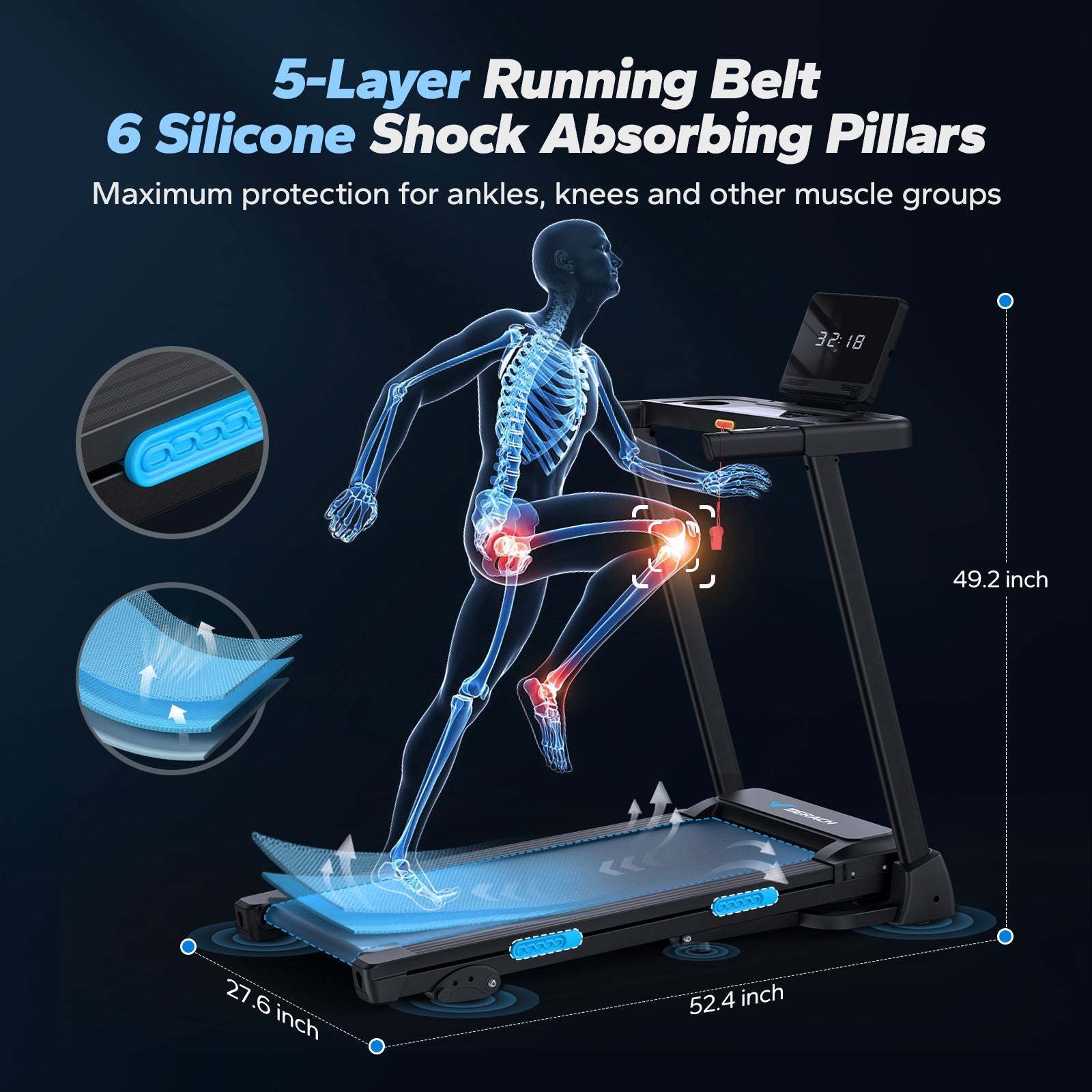 T12 Foldable Walking Treadmill with 6% Incline