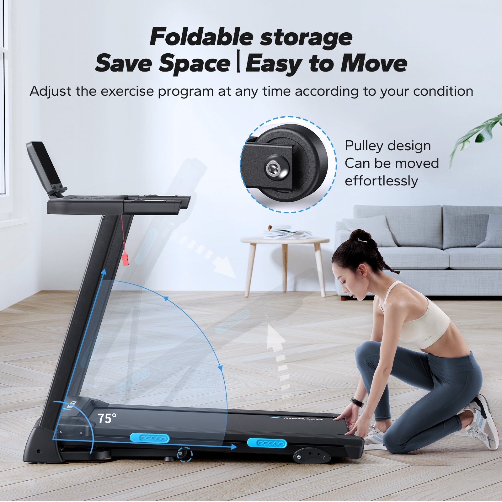 T12 Foldable Walking Treadmill with 6% Incline