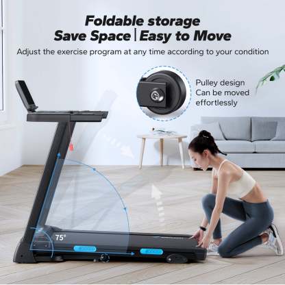 T12 Foldable Walking Treadmill with 6% Incline