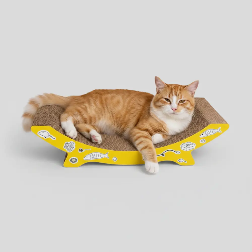 Hand Drawn Pattern Design Cat Scratching Board