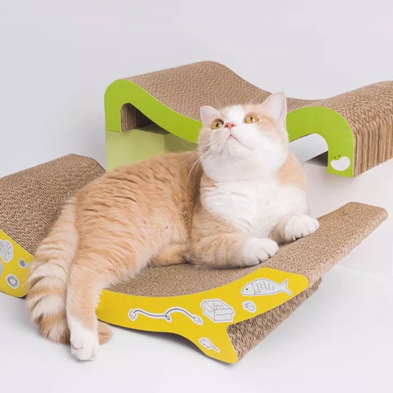 Hand Drawn Pattern Ddesign Cat Scratching Board