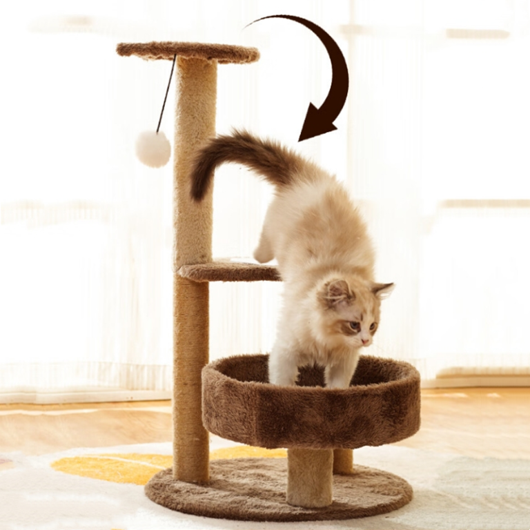 Three-Layer Paw Print Springboard Cat Climbing Frame