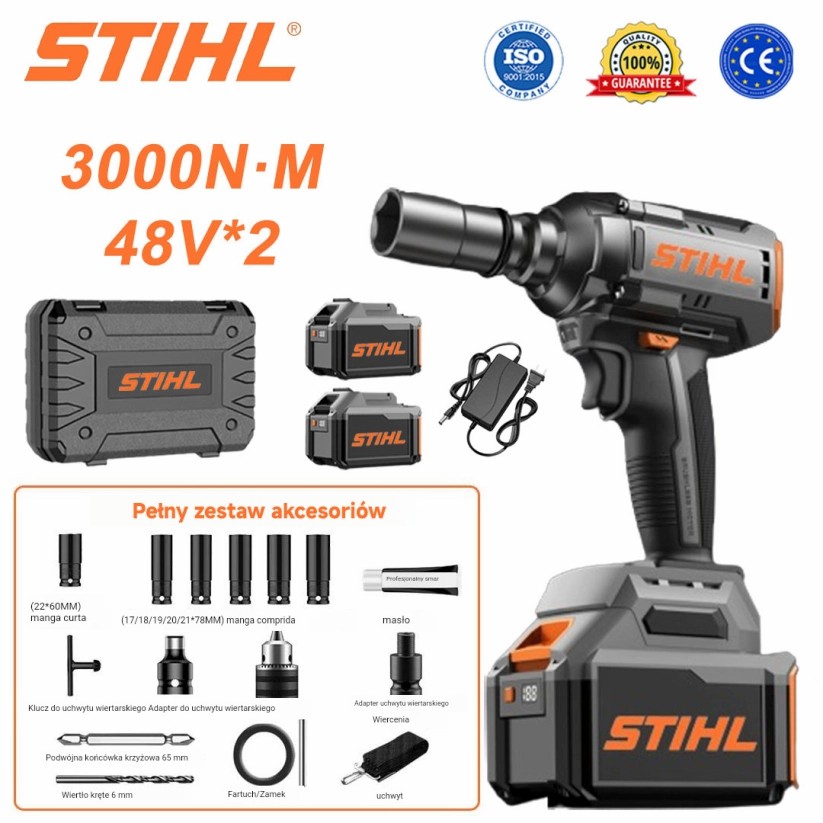 Zestaw bezszczotkowych kluczy elektrycznych Stihl o wysokim momencie obrotowym