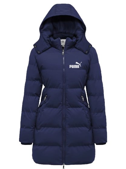 Damska elegancka wodoodporna kurtka puchowa – wiatroszczelna, ciepła pikowana kurtka z odpinanym kapturem i wieloma kieszeniami