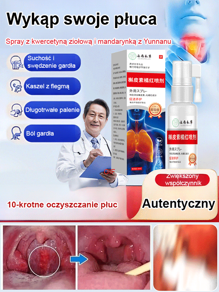 Yunnan Bencao Spray z Kwercetyną i Pomarańczą Uwolnij moc naturalnych ziół i poczuj ukojenie w swoim gardle!