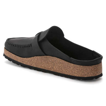 Birkenstock Damskie Klapki Buckley Oiled Leather Clog - Czarne