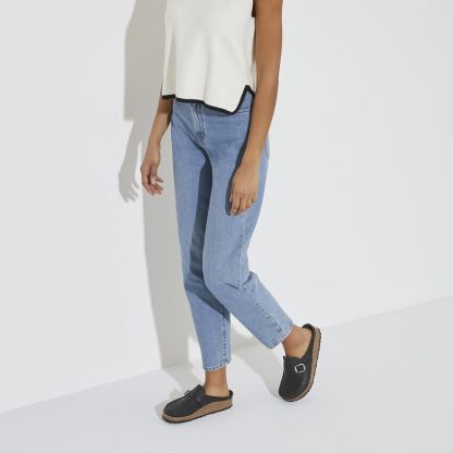 Birkenstock Damskie Klapki Buckley Oiled Leather Clog - Czarne