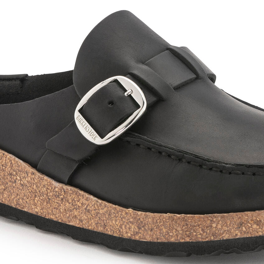 Birkenstock Damskie Klapki Buckley Oiled Leather Clog - Czarne