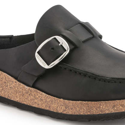 Birkenstock Damskie Klapki Buckley Oiled Leather Clog - Czarne