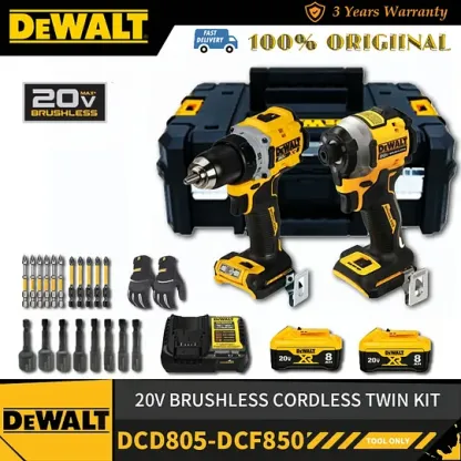 Wielofunkcyjny zestaw bezszczotkowych wiertarek udarowych DEWALT na baterie litowe