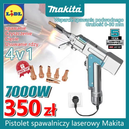 Innowacyjny przenośny pistolet spawalniczy Makita 7000W 4 w 1 (spawanie + czyszczenie + cięcie + odrdzewianie)