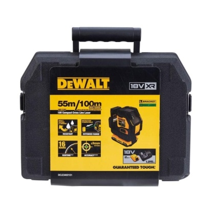 Zestaw kompaktowego zielonego lasera krzyżowego DEWALT 18 V XR DCLE34021D1-XE