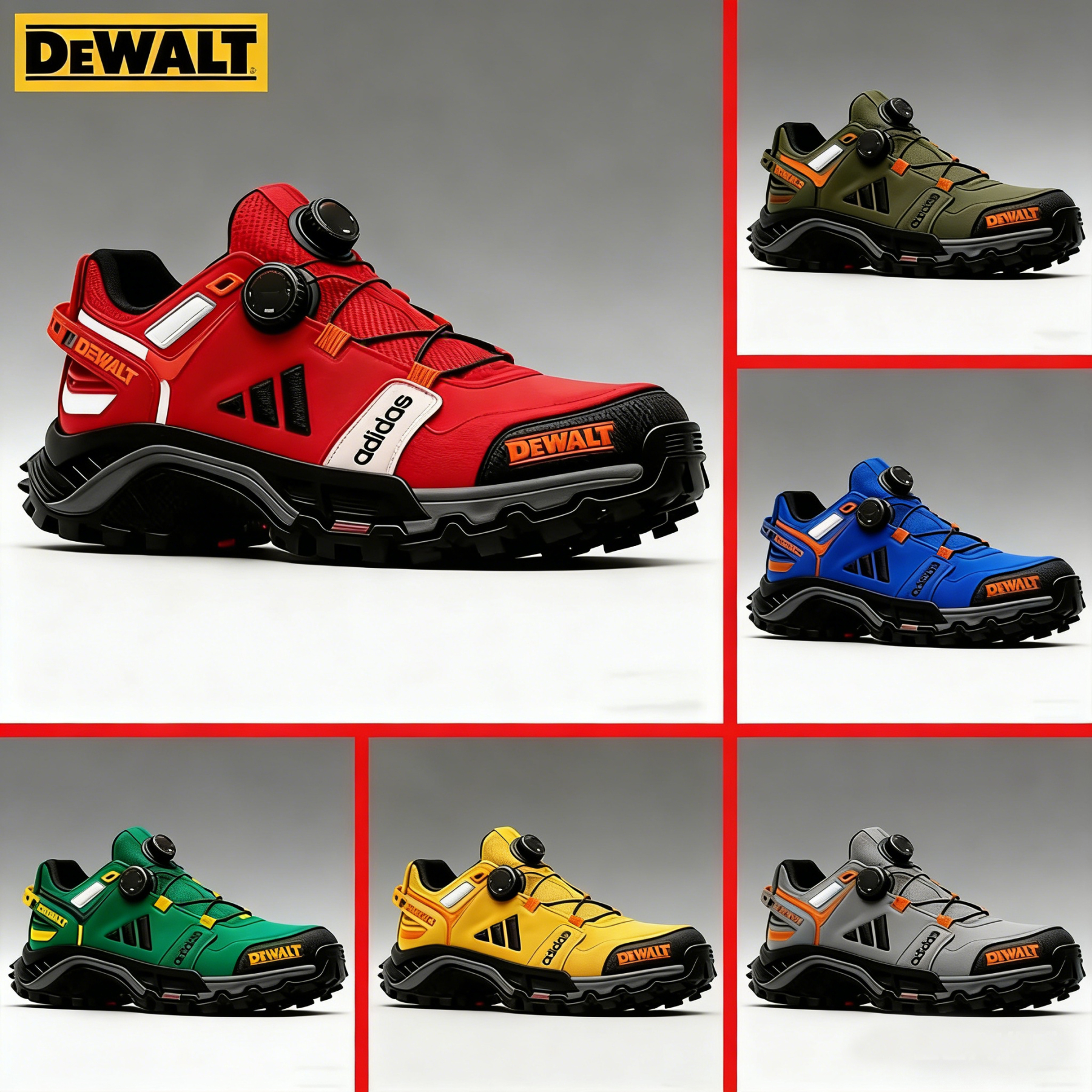 Nowe męskie buty robocze marki DEWALT i Adidas.