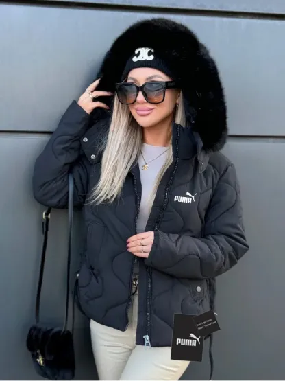 PUMA®Damska, codzienna, krótka kurtka z kapturem