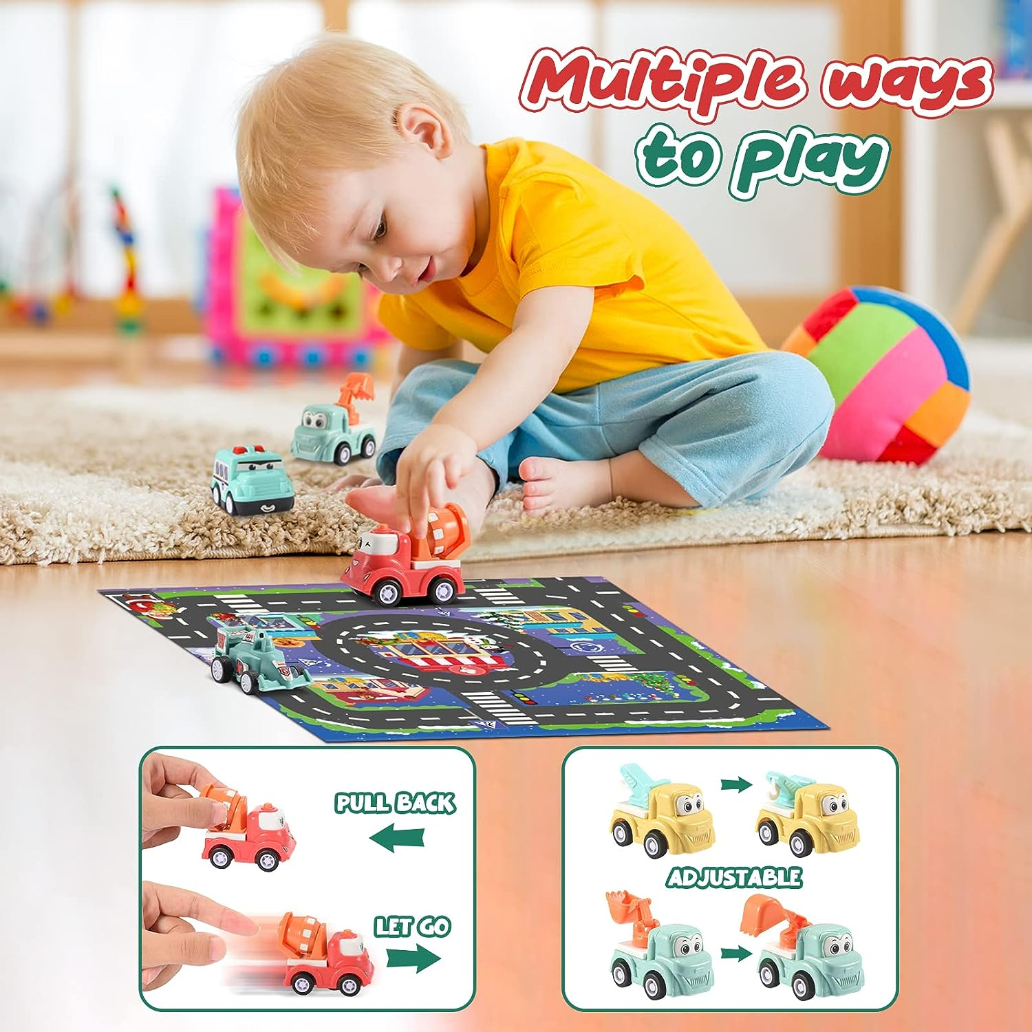 24 Days Surprise Pull Back Car Toys Advent Calendar 2023