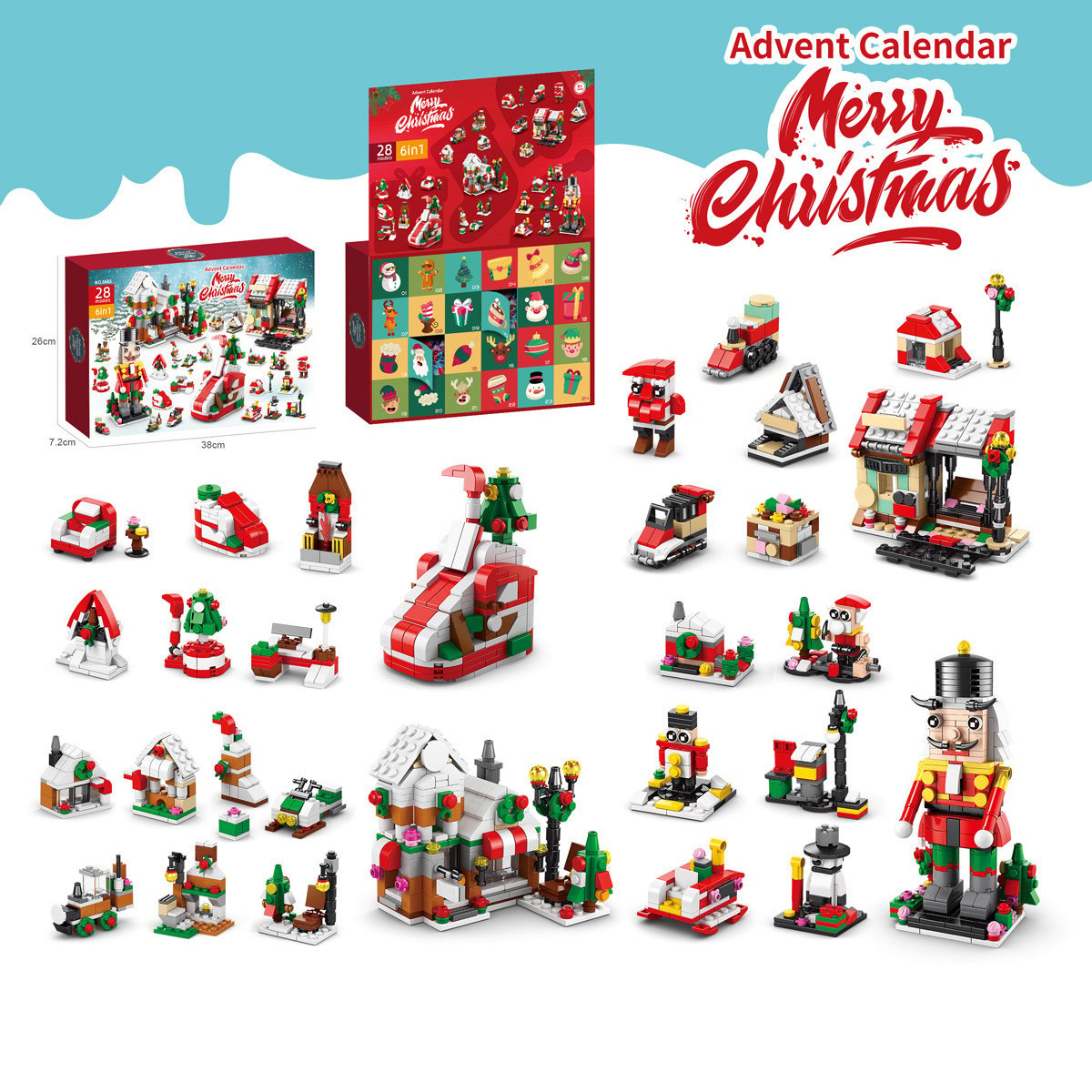 Christmas 24-day Countdown Blind Box Building Blocks | 1099Pcs