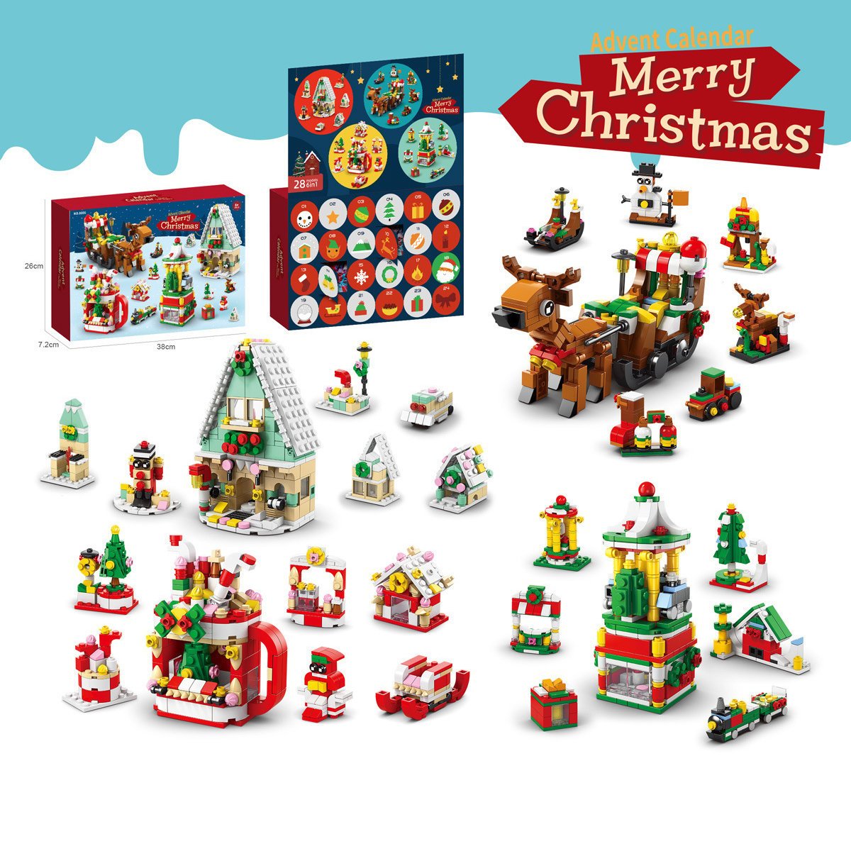 Christmas 24-day Countdown Blind Box Building Blocks | 1099Pcs