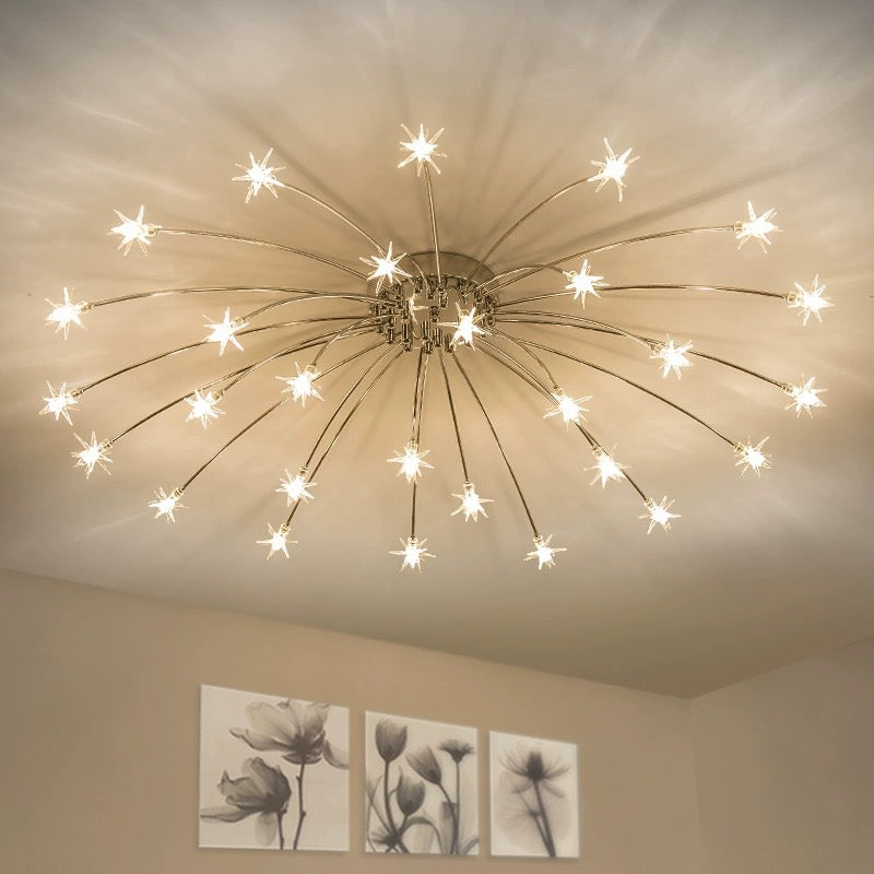 Madina Art Deco Starry Metal Glass Flush Mount Ceiling Light