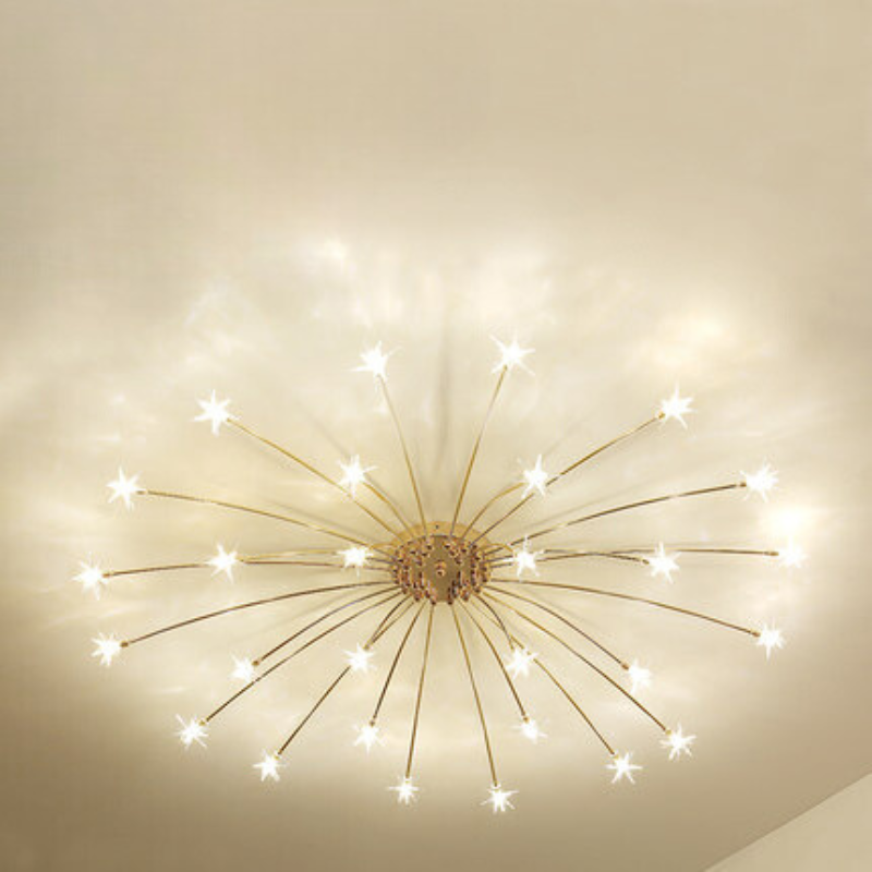 Madina Art Deco Starry Metal Glass Flush Mount Ceiling Light
