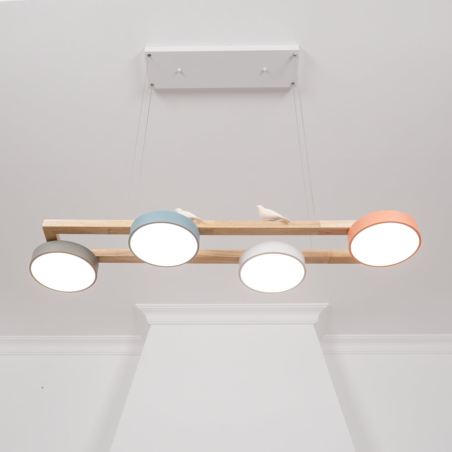 Nordic Wood Style Macaron LED Pendant Lamp G79