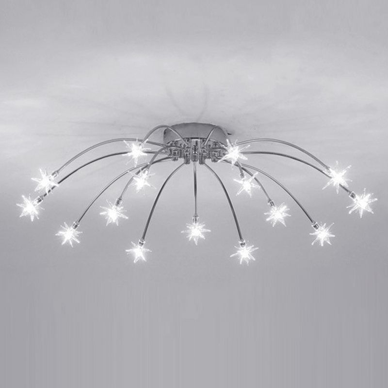 Madina Art Deco Starry Metal Glass Flush Mount Ceiling Light