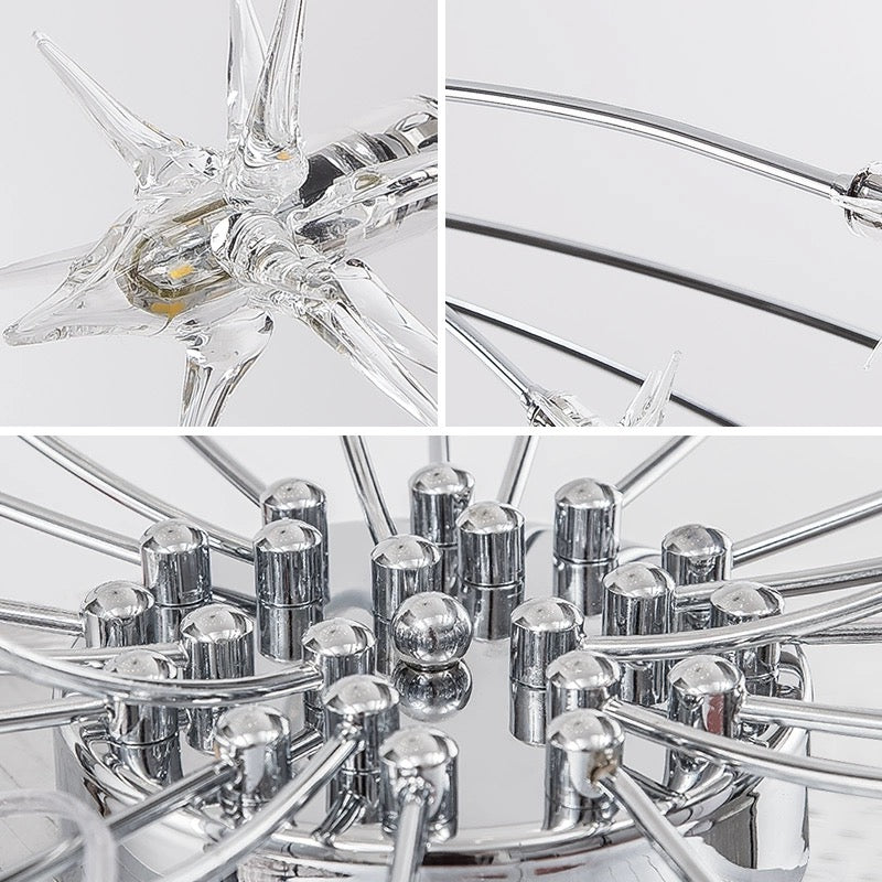 Madina Art Deco Starry Metal Glass Flush Mount Ceiling Light