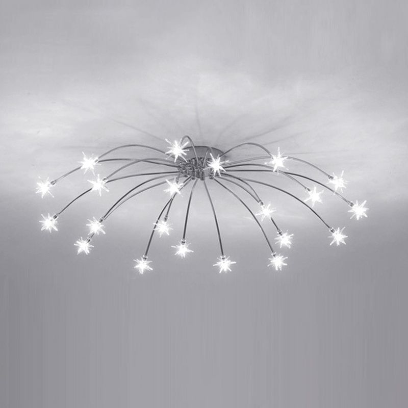 Madina Art Deco Starry Metal Glass Flush Mount Ceiling Light