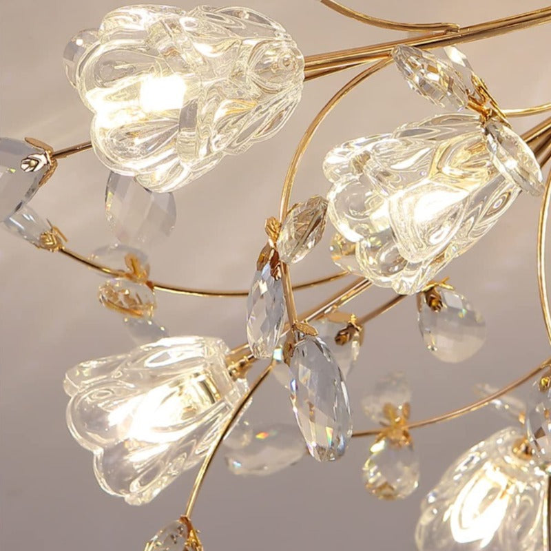 Lily Art Deco Elegant Flower Flush Mount Ceiling Lights