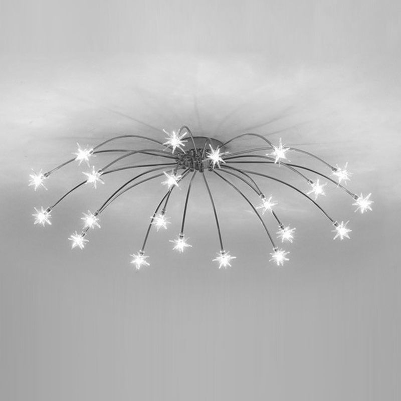 Madina Art Deco Starry Metal Glass Flush Mount Ceiling Light