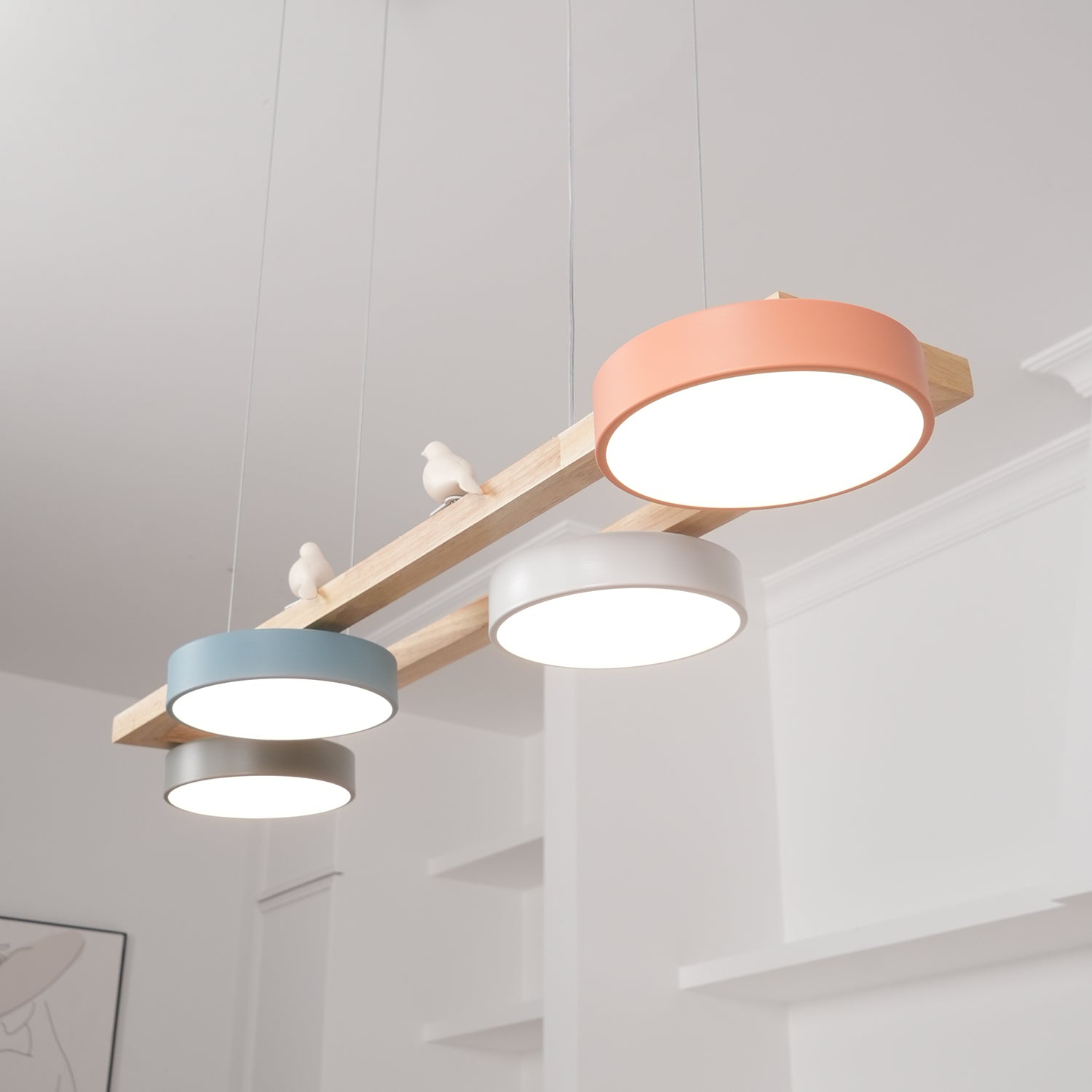 Nordic Wood Style Macaron LED Pendant Lamp G79