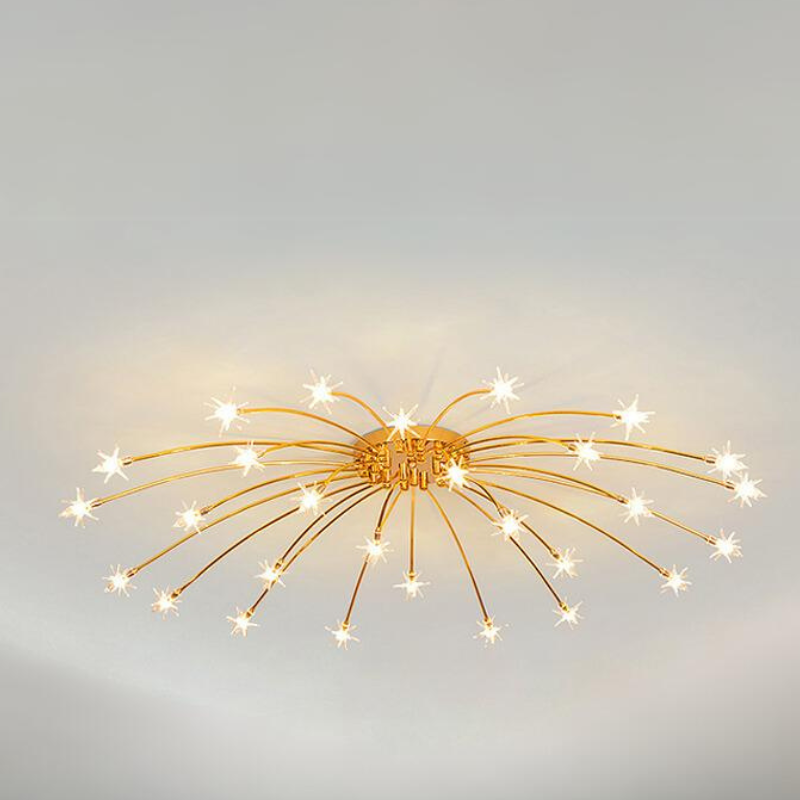Madina Art Deco Starry Metal Glass Flush Mount Ceiling Light