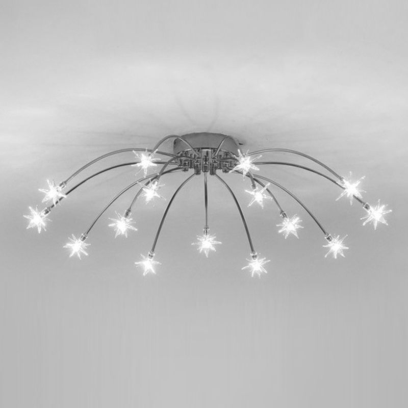 Madina Art Deco Starry Metal Glass Flush Mount Ceiling Light