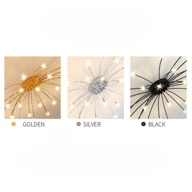 Madina Art Deco Starry Metal Glass Flush Mount Ceiling Light